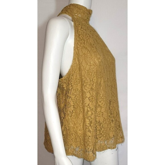Worthington High Neck Sleeveless Lace Blouse - Size L - Picture 2 of 9